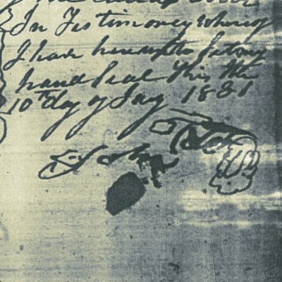 Copy of John Foster signature dated 1831